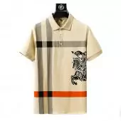 hommes burberry t-shirt polo new season pony strip beige